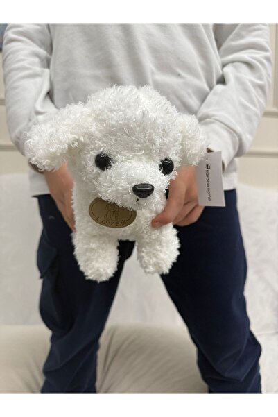 FEN TOYS Poddle Beyaz Köpek Peluş 20 Cm  Uyku Ve Oyun Arkadaşı