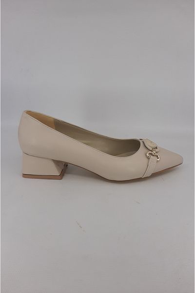 trender Beige Women's Classic Heeled Shoes 03-3036