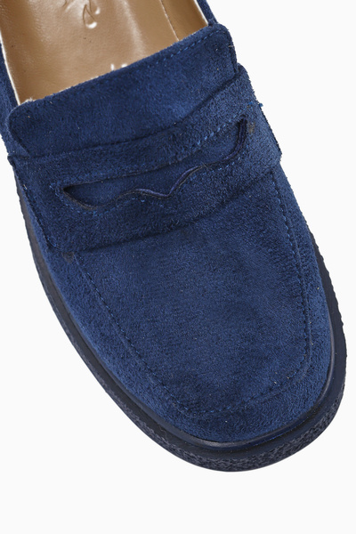 Limoya Boi Navy Blue Suede Platform Casual Women's Shoes