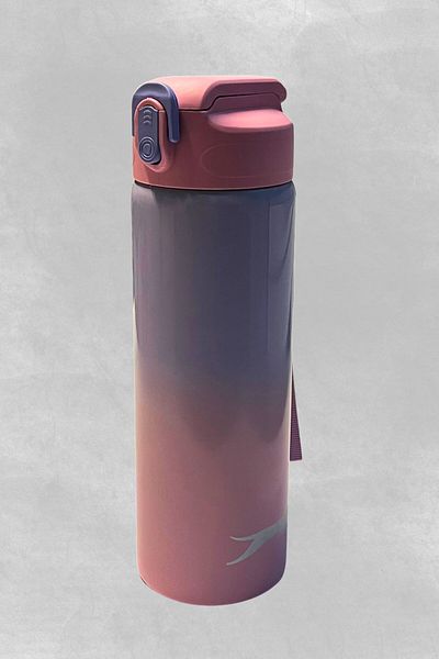 Slazenger Licensed Slazenger Printed 750 ml Steel School Water Bottle with Straw and Lid