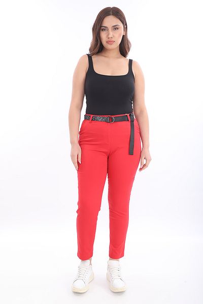 EXİTLİNE Women's Belted Side Pocket Trousers