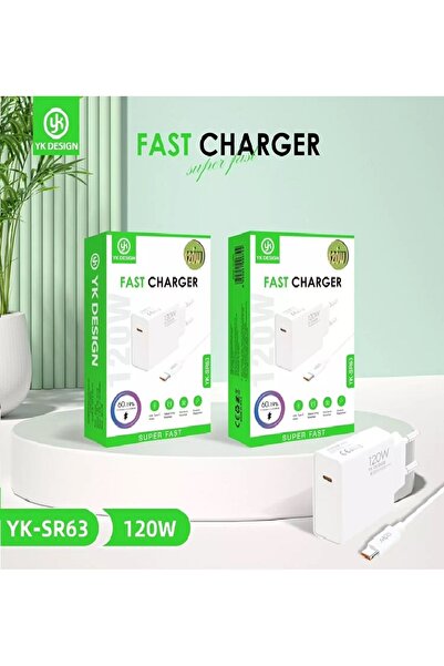 YK Design 120 Watt Turbo Hızlı Şarj Xiaomi Redmi Samsung Uyumlu Turbo Hızlı Ş...