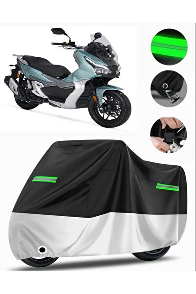 MotoEN Rks Freccia 150 Arka Çanta Uyumlu Premium Motosiklet Brandası(Kilit Uyumlu)Siyah-Gri