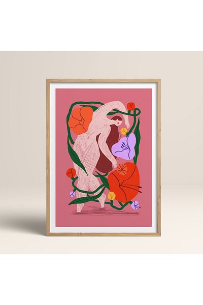 HOMEPACK Единична картина в дървена рамка, единичен плакат, картина TK/915