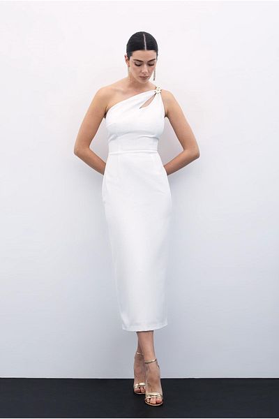 Sateen إكسسوارات فستان إكرو مفصلة