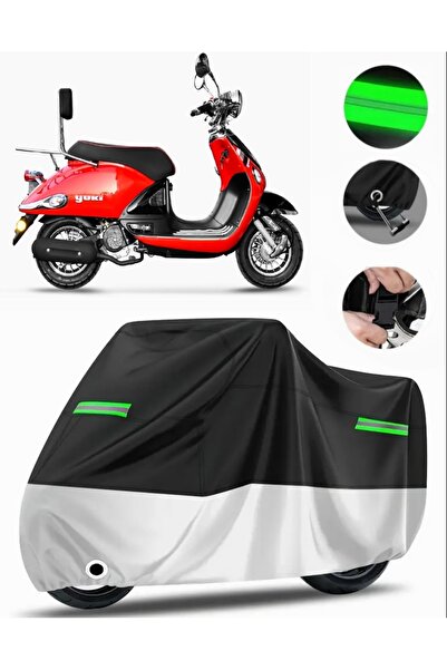 MotoEN غطاء دراجة نارية ممتاز متوافق مع Yuki Legend 50 (متوافق مع القفل) أسود...