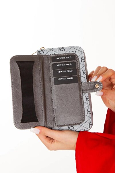 Newish Polo Patterned Fabric Wallet - Fashion, Card Holder and Phone Compartment