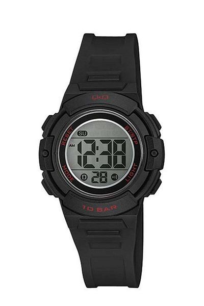 Q&Q Qq M185J008Y Waterproof Black Children's Wristwatch with Plastic Cord