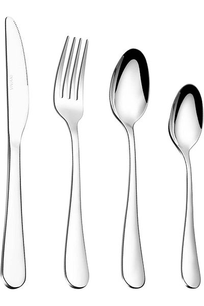 COOYA 24 Pcs Silverware Set, Stainless Steel Flatware Set, Durable Tableware Set, Dishwasher Safe