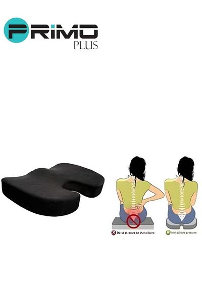 Primo Plus Coccyx Medical Orthopedic Memory Foam Seat Velvet Black