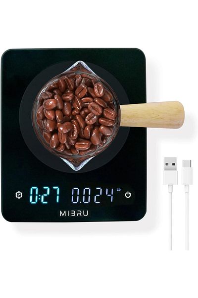 MIBRU Coffee scale digital with timer square black
