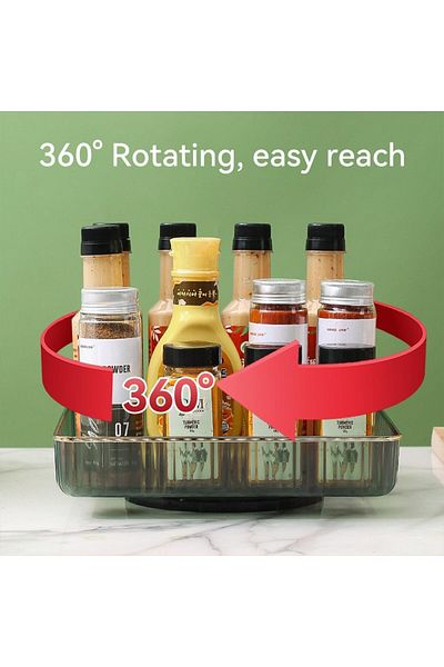 COOYA Cabinet Spice Rack,360° Rotating Lazy Susan for Kitchen, Pantry, Refrigerator Turntable Organizer