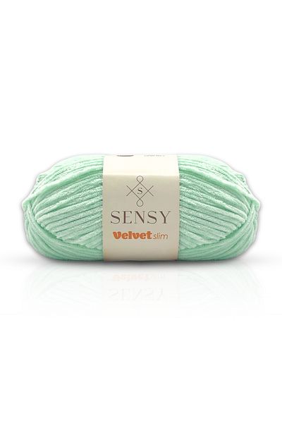 SENSY Velvet Slim Hand Knitting Rope Sweater & Baby Blanket Velvet Rope Amigurumi Mint