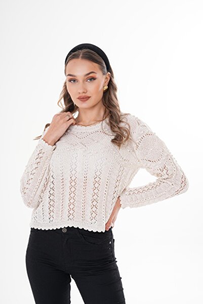 ŞİMAL Жіночий трикотажний светр з помпонами 250269 -