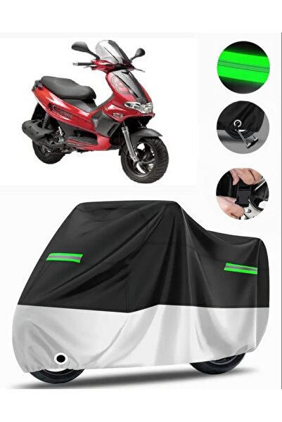 MotoEN Piaggio Runner 180 Rear Bag Compatible Premium Motorcycle Tarpaulin (L...