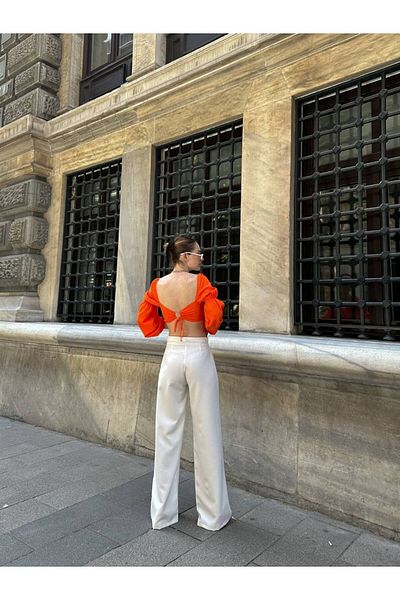 JANSO GROUP -pantaloni largi din țesătură pentru femei