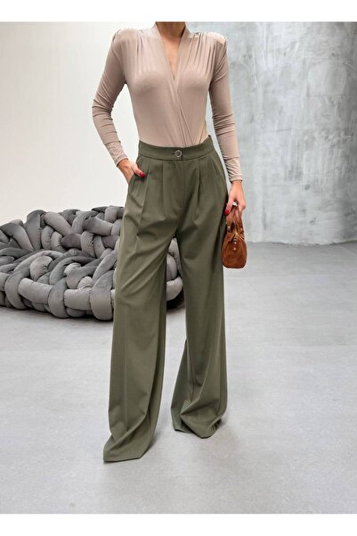 jansogroup -kadın palazzo bol paça double kumaş pantolon