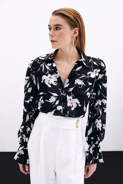 Sateen Cămașă cu mâneci - neagră