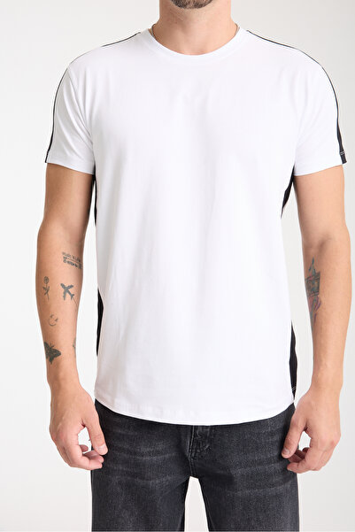 Kallisto Λευκό λαιμόκοψη Garni Λεπτομερές βαμβακερό βασικό