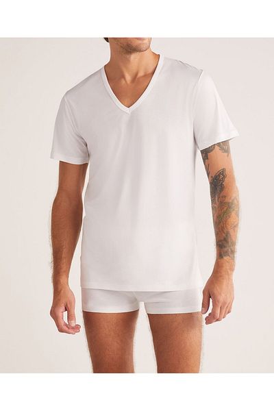 Kom Men's V-Neck 100% Cotton 4 Piece T-Shirt Lk.01.09.Ll.026