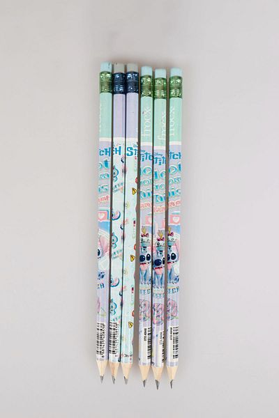 Disney Dekomus with Licensed Stitch 6 Pcs Lead Pencils with Eraser