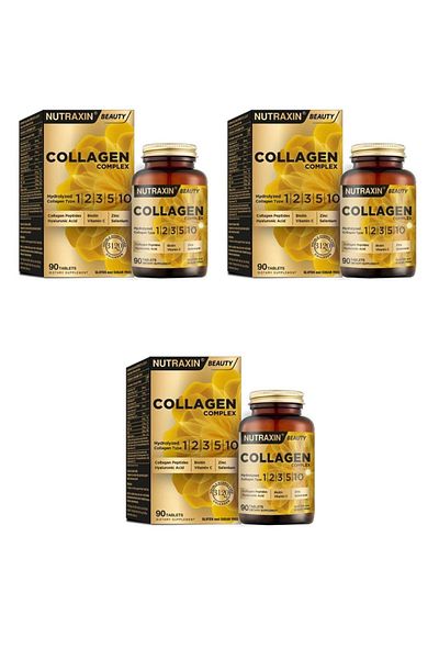 Nutraxin Collagen Complex (with Vitamin C, Gluten Free) 90 Tablets (3 Pcs)