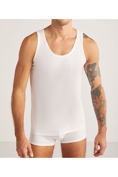 Kom Men's Cotton & Modal Basic Strap 4 Pieces Undershirt Lk.01.09.Ll.019