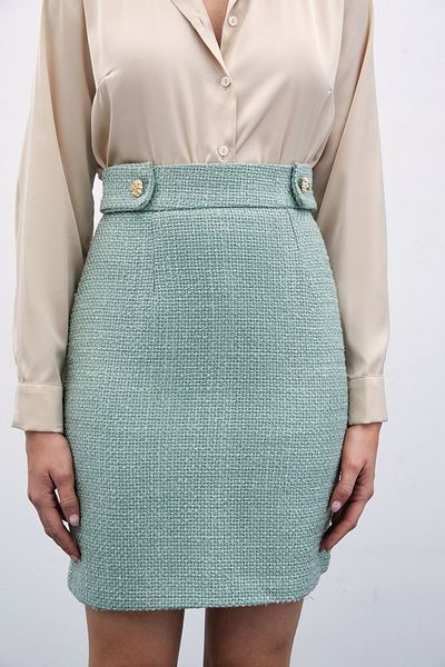 Sateen Fusta Tweed Mini Size - Mentă