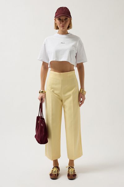 Black Fashion Black Printed Crop White T-Shirt