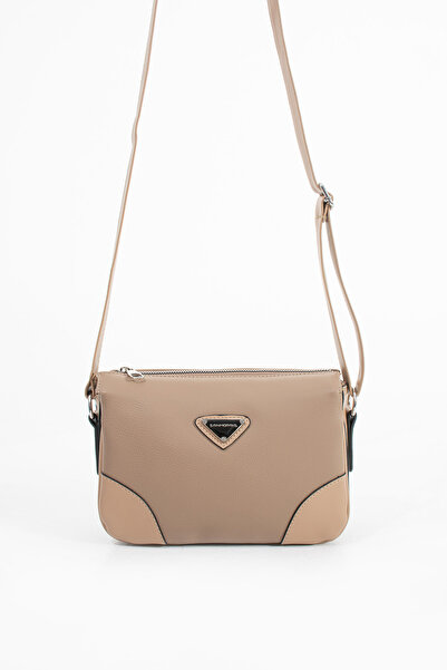 Sanmorris حقيبة كتف نسائية من جلد المنك غير اللامع مكونة من 3 أقسام وحزام متق...