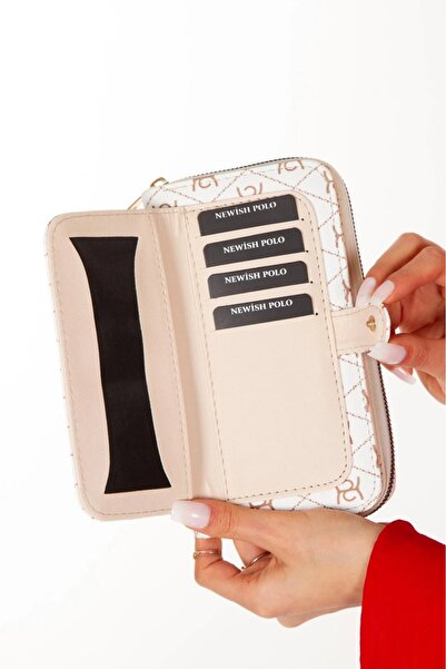 Newish Polo Patterned Fabric Wallet - Fashion, Card Holder and Phone Compartment