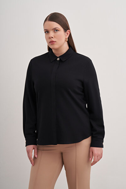 Aker Siyah Örme Gömlek