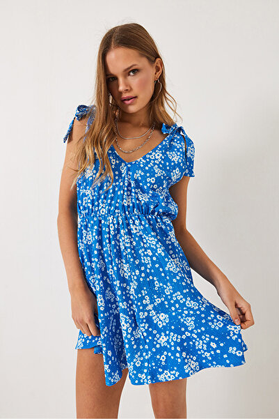 Bianco Lucci Kadın Yazlık Çiçekli Viskon Elbise 70255 60271051