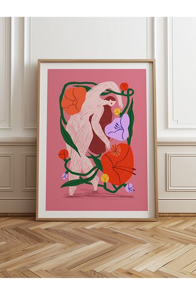 HOMEPACK Единична картина в дървена рамка, единичен плакат, картина TK/915