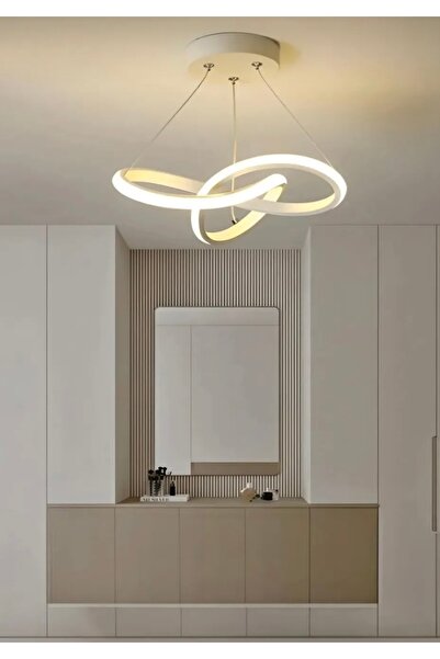 Fico Home Modern Plafonyer Led Avize Beyaz 6500K Gövde Buz Beyazı Işık