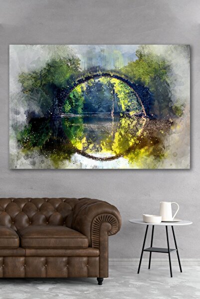 Hediyeler Kapında Yağlı Boya Görünümlü Perspektif Kanvas Tablo 50x70