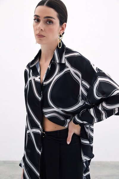 Sateen Black Casual Shirt