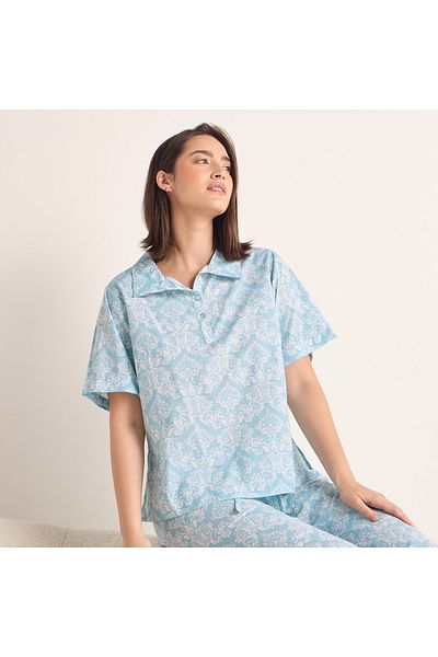 FAV Printed Short Sleeves Top and Pyjama Set