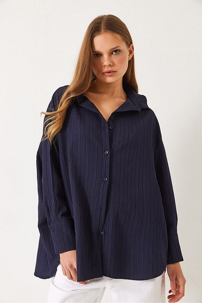 Bianco Lucci Γυναικείο πουκάμισο Off Shoulder Oversize Basic Twist 60392 60271069