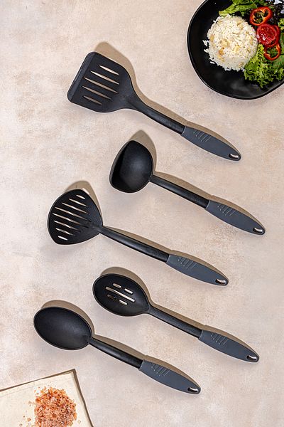simplicity 5 Pieces Heat Resistant Fireproof Non-Stick Silicone Ladle Set Bpa Free