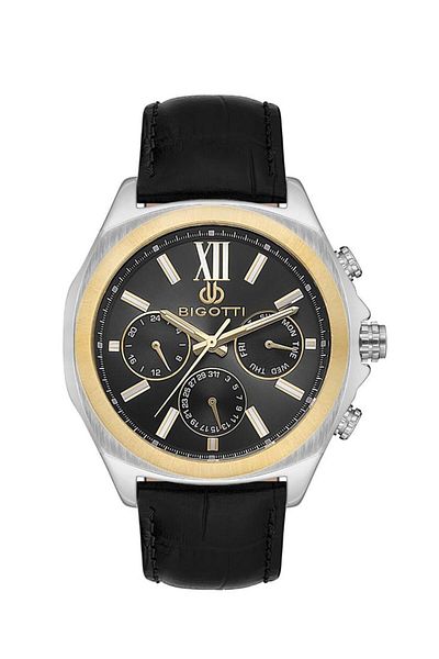 Bigotti Bg.1.10519-3 All Functions Active Black Men's Wristwatch with Leather Band
