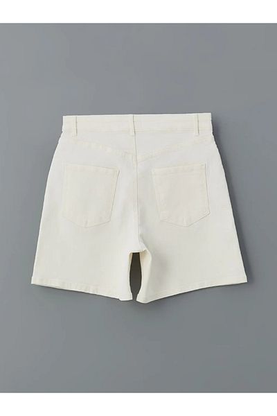 LC Waikiki Lcwaikiki Classic White Skinny Fit Women Jean Shorts
