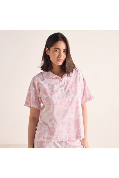 FAV Printed Short Sleeves Top and Pyjama Set