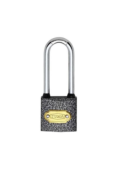 Banyolove Yuma Long Padlock, Gray Coated Cast, 30 mm with Long Hook, Ym 1032L