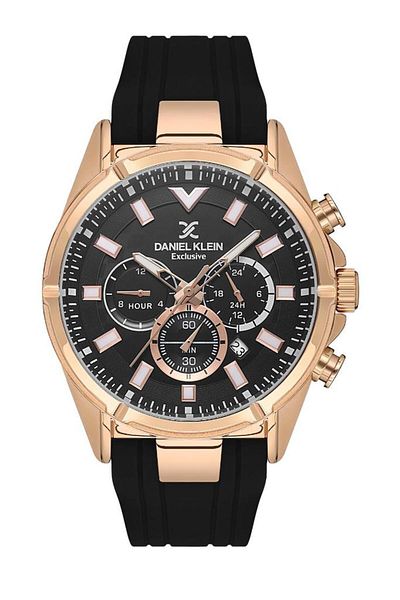 Daniel Klein DKE.1.10579-5 Black Men's Wristwatch - Active Functions, Silicone Cord