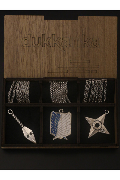 Dukkanka Titan Sembol 6 Parça Erkek Özel Hediye Kutulu Zincir Kolye Seti