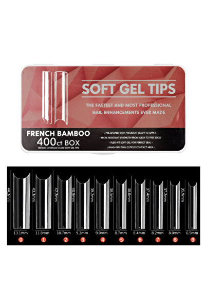 Beauty Box 400'lü French Bamboo Soft Gel Tips Profesyonel Nail Art Hızlı Tırn...