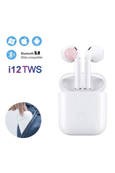 MR RZN STORE سماعة رأس لاسلكية i12 Air Bluetooth (Lisinya)