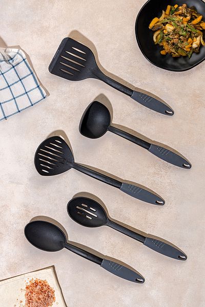 simplicity 5 Pieces Heat Resistant Fireproof Non-Stick Silicone Ladle Set Bpa Free