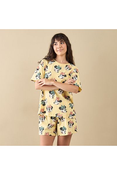 FAV All-Over Minnie Mouse Print T-shirt and Shorts Set